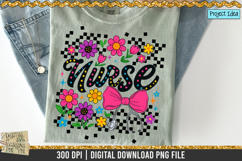 Retro Floral Nurse PNG | Coquette Bow Nurse | Nurse png Product Image 2