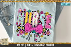 Retro Floral Nurse is a professional design that is available at 300dpi PNG to use for Sublimation, iron-on transfer, DTG Printing and normal printing.