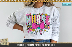 Retro Floral Nurse is a professional design that is available at 300dpi PNG to use for Sublimation, iron-on transfer, DTG Printing and normal printing.