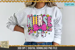 Retro Floral Nurse is a professional design that is available at 300dpi PNG to use for Sublimation, iron-on transfer, DTG Printing and normal printing.