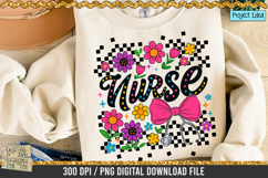 Retro Floral Nurse PNG | Coquette Bow Nurse | Nurse png Product Image 4