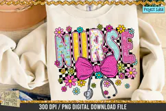 Retro Floral Nurse is a professional design that is available at 300dpi PNG to use for Sublimation, iron-on transfer, DTG Printing and normal printing.