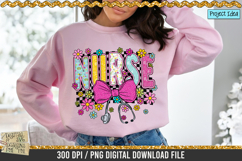 Retro Floral Nurse is a professional design that is available at 300dpi PNG to use for Sublimation, iron-on transfer, DTG Printing and normal printing.