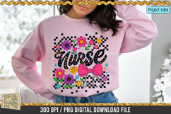 Retro Floral Nurse PNG | Coquette Bow Nurse | Nurse png Product Image 5