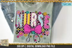 Retro Floral Nurse is a professional design that is available at 300dpi PNG to use for Sublimation, iron-on transfer, DTG Printing and normal printing.