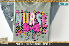 Retro Floral Nurse is a professional design that is available at 300dpi PNG to use for Sublimation, iron-on transfer, DTG Printing and normal printing.