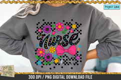 Retro Floral Nurse PNG | Coquette Bow Nurse | Nurse png Product Image 7