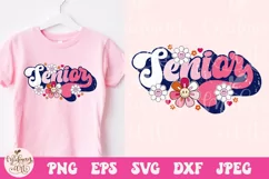 Retro floral senior SVG, Teacher png sublimation Product Image 1