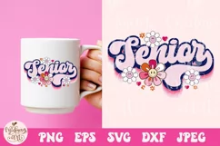 Retro floral senior SVG, Teacher png sublimation Product Image 2