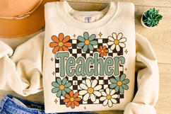 Retro Teacher PNG, Floral Teacher PNG, Teacher Life PNG Product Image 4