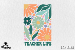 Retro Teacher PNG | Groovy Floral Teacher Sublimation Design Product Image 6