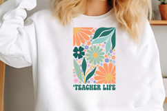 Retro Floral Teacher Life PNG Product Image 2