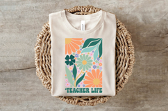 Retro Floral Teacher Life PNG Product Image 3