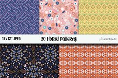 Retro Floral Seamless Patterns | Floral Digital Paper Product Image 3