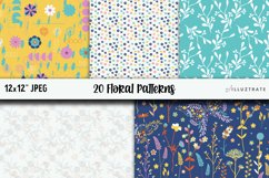 Retro Floral Seamless Patterns | Floral Digital Paper Product Image 4