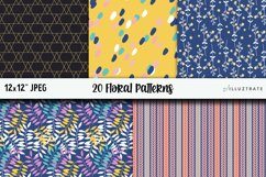 Retro Floral Seamless Patterns | Floral Digital Paper Product Image 5