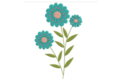 Retro Flower Embroidery Design Product Image 1