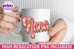 Retro Nana png, Flower Nana sublimation design Product Image 2