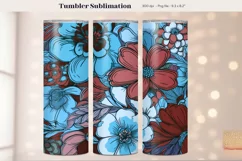 Retro Flower Tumbler Wrap Boho Flower Tumbler Sublimation