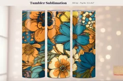 Retro Flower Tumbler Wrap Boho Flower Tumbler Sublimation
