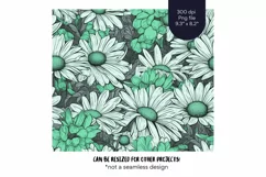 Retro Flower Tumbler Wrap  Green Daisy Tumbler Sublimation