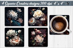Square Coasters sublimation | Flowers coasters Product Image 1