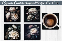 Square Coasters sublimation | Flowers coasters Product Image 1