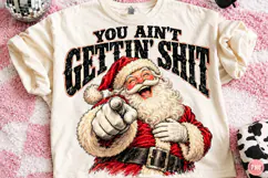 Retro Funny Christmas Santa Claus PNG Product Image 1