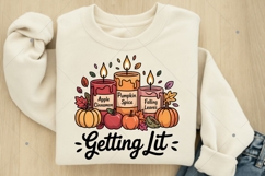 Retro Funny Fall Candle Getting Lit Candles PNG, Retro Fall Product Image 1