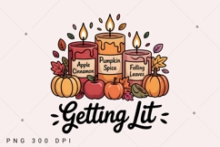 Retro Funny Fall Candle Getting Lit Candles PNG, Retro Fall Product Image 2