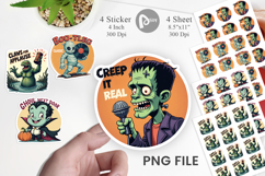 Halloween Retro Monster Sticker Product Image 1