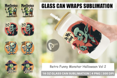 Glass Can Halloween Retro Monster Product Image 1