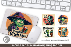 Mouse Pad Halloween Retro Monster Product Image 1