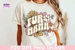 Fur Mama png, Floral Pet Sublimation Design Product Image 5
