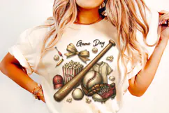 Baseball PNG Sublimation, Retro Baseball PNG, Game Day PNG Product Image 1