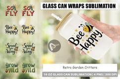 Retro Garden Critters Glass Can Product Image 1