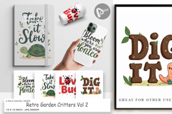 Retro Garden Critters Digital Paper Product Image 1