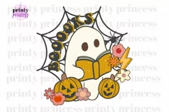 Book Lover Halloween PNG, Funny Ghost Halloween Sublimation Product Image 7