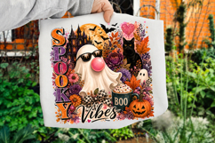 Retro Ghost Blowing Bubble Gum Png, Girly Haunted House PNG Product Image 4
