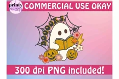 Book Lover Halloween PNG, Funny Ghost Halloween Sublimation Product Image 6