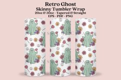 retro ghost skinny tumbler sublimation wrap with high resolution 300 DPI and transparant background perfect for 20oz and 30oz skinny tumbler