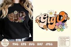 Retro gigi with daisy svg png sublimation, distressed png Product Image 4