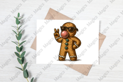 Retro Gingerbread Christmas Blowing Bubble PNG Product Image 3