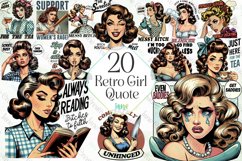 Retro Girl Quotes Sublimation Clipart Product Image 1
