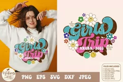 Retro girls trip Aruba 2023 SVG png distressed sublimation Product Image 1