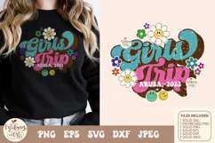 Retro girls trip Aruba 2023 SVG png distressed sublimation Product Image 2