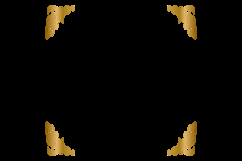 Retro golden floral corner border element decorative isolate Product Image 2