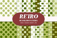 Retro Green 2 Dot Octagon Oval Seamless Pattern Product Image 1