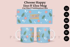 retro groovy choose happy coffee mug glass wrap svg 11oz 15oz mug svg presized for 11oz 15oz glass ready to cut and sublimation files