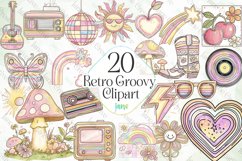 Retro Groovy Sublimation Clipart Product Image 1